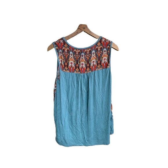 Weekend by Susanne Betro Size Large (L) BOHO Tank NWT Orange and Teal - Picture 2 of 5
